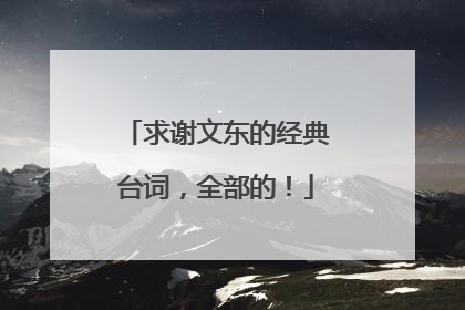 求谢文东的经典台词,全部的!