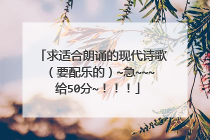 求适合朗诵的现代诗歌（要配乐的）~急~~~给50分~！！！
