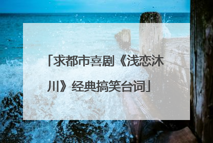 求都市喜剧《浅恋沐川》经典搞笑台词
