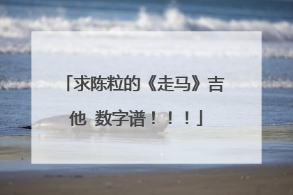 求陈粒的《走马》吉他 数字谱！！！