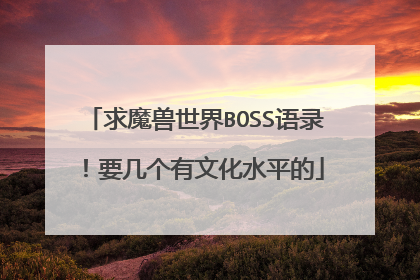 求魔兽世界BOSS语录!要几个有文化水平的