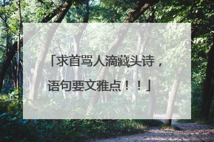 求首骂人滴藏头诗，语句要文雅点！！