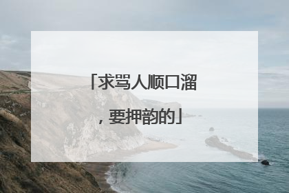 求骂人顺口溜，要押韵的