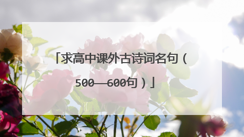 求高中课外古诗词名句（500——600句）