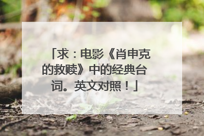 求:电影《肖申克的救赎》中的经典台词。英文对照!