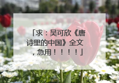 求:吴可欣《唐诗里的中国》全文,急用!!!!