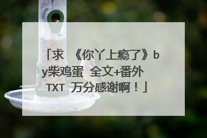求 《你丫上瘾了》by柴鸡蛋 全文+番外 TXT 万分感谢啊!
