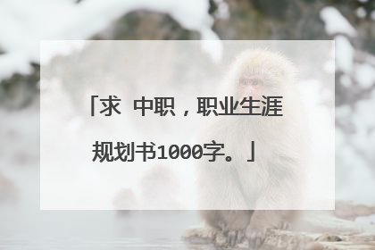 求 中职，职业生涯规划书1000字。