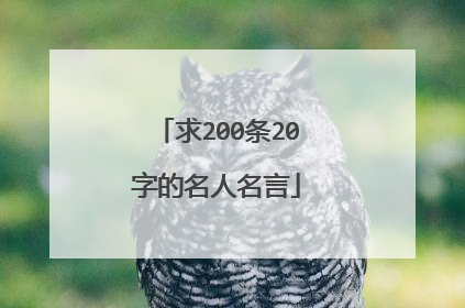 求200条20字的名人名言