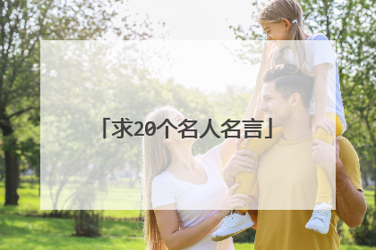 求20个名人名言