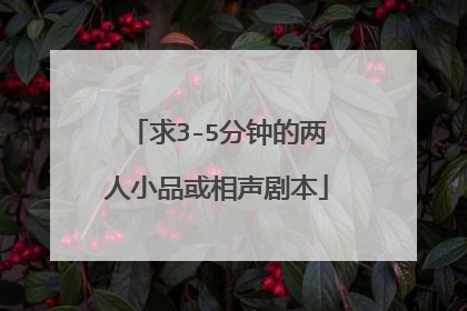 求3-5分钟的两人小品或相声剧本