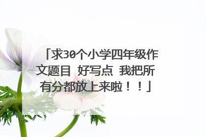 求30个小学四年级作文题目 好写点 我把所有分都放上来啦!!