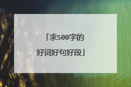 求500字的好词好句好段