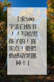 求500字表白情书!!写给男孩子的!真实点!要把他感动哭那种!