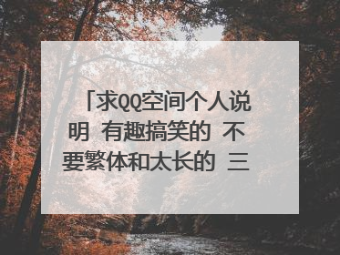 求QQ空间个人说明 有趣搞笑的 不要繁体和太长的 三两句话的！谢谢