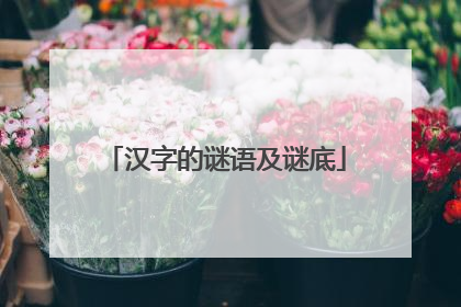 汉字的谜语及谜底