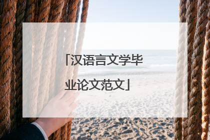 汉语言文学毕业论文范文