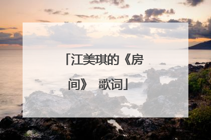 江美琪的《房间》 歌词