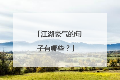 江湖豪气的句子有哪些？