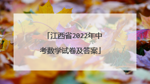 江西省2022年中考数学试卷及答案