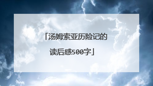 汤姆索亚历险记的读后感500字