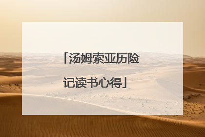 汤姆索亚历险记读书心得