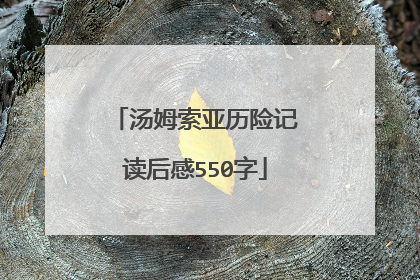 汤姆索亚历险记读后感550字