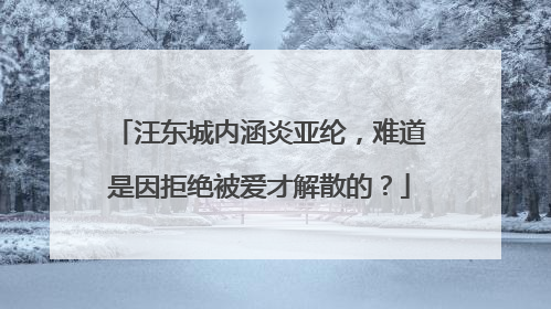 汪东城内涵炎亚纶，难道是因拒绝被爱才解散的？