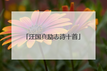 汪国真励志诗十首