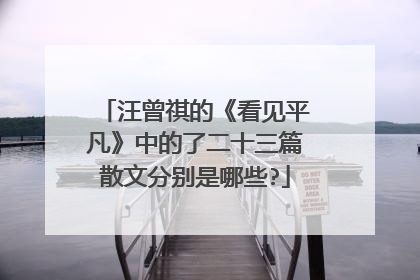 汪曾祺的《看见平凡》中的了二十三篇散文分别是哪些?