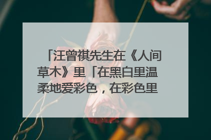 汪曾祺先生在《人间草木》里「在黑白里温柔地爱彩色，在彩色里朝圣黑白」想表达的意思是什么？