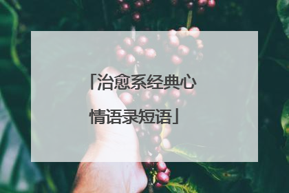 治愈系经典心情语录短语