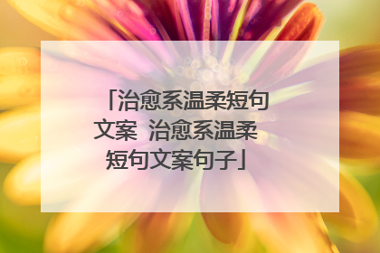 治愈系温柔短句文案 治愈系温柔短句文案句子