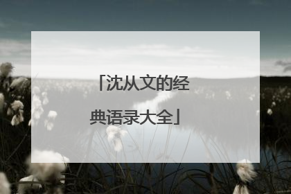 沈从文的经典语录大全