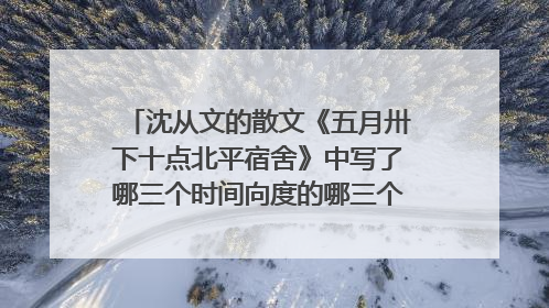 沈从文的散文《五月卅下十点北平宿舍》中写了哪三个时间向度的哪三个女性，有何寓意？