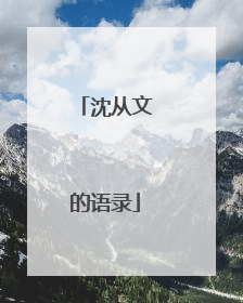 沈从文的语录