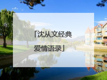 沈从文经典爱情语录