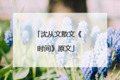 沈从文散文《时间》原文