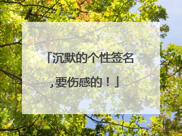 沉默的个性签名,要伤感的!