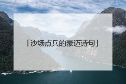 沙场点兵的豪迈诗句