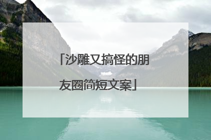 沙雕又搞怪的朋友圈简短文案