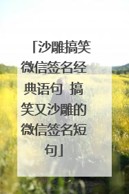 沙雕搞笑微信签名经典语句 搞笑又沙雕的微信签名短句