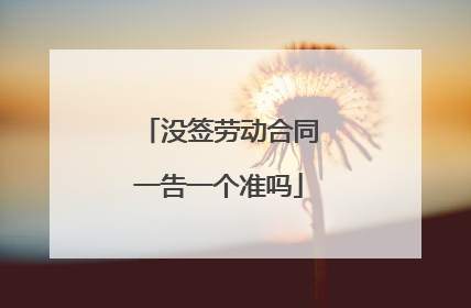 没签劳动合同一告一个准吗