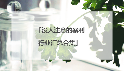 没人注意的暴利行业汇总合集