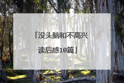 没头脑和不高兴读后感10篇