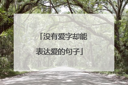 没有爱字却能表达爱的句子