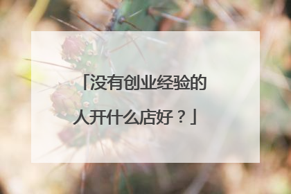 没有创业经验的人开什么店好?