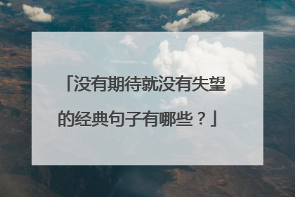 没有期待就没有失望的经典句子有哪些？