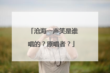 沧海一声笑是谁唱的？原唱者？