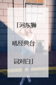 河东狮吼经典台词对白